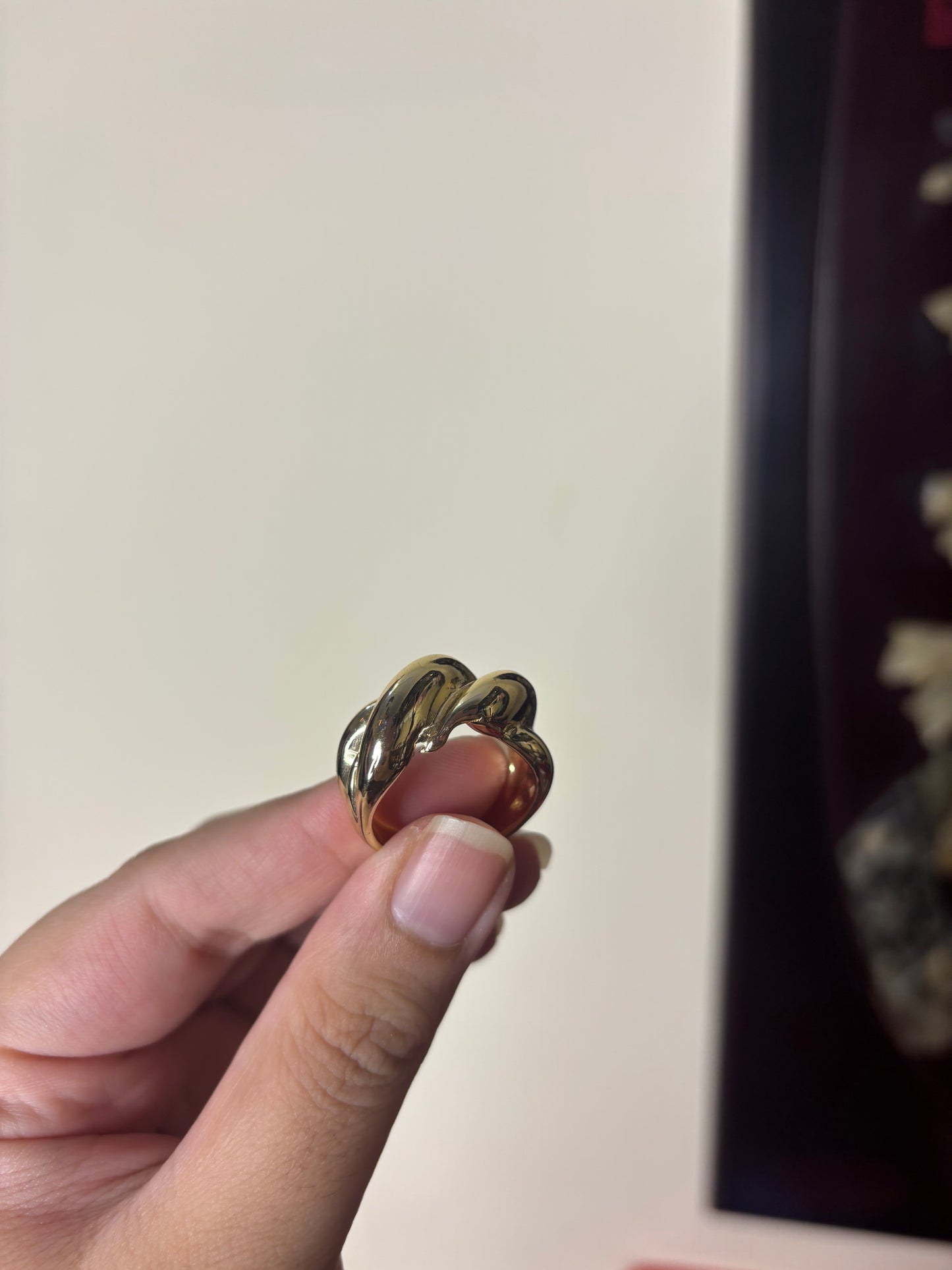 Gold Solid Ring Size 17-18 (Stainless Steel, Tarnish Free)
