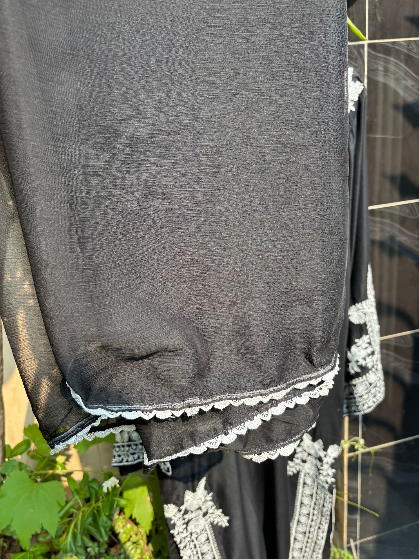 Black & White Embroidered 3 Piece