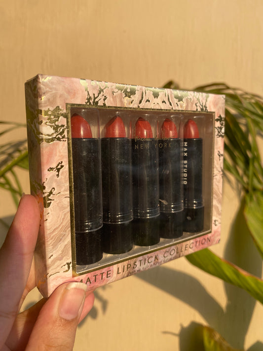 Nicole Hiller Matte Lipstick Set of 5 Bullet Lipsticks Cream Formula