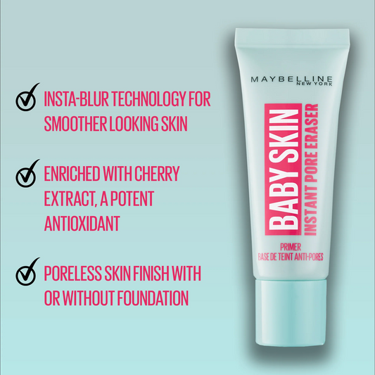 Maybelline Baby Skin Instant Pore Eraser Primer | Pore-Minimizing Makeup Primer