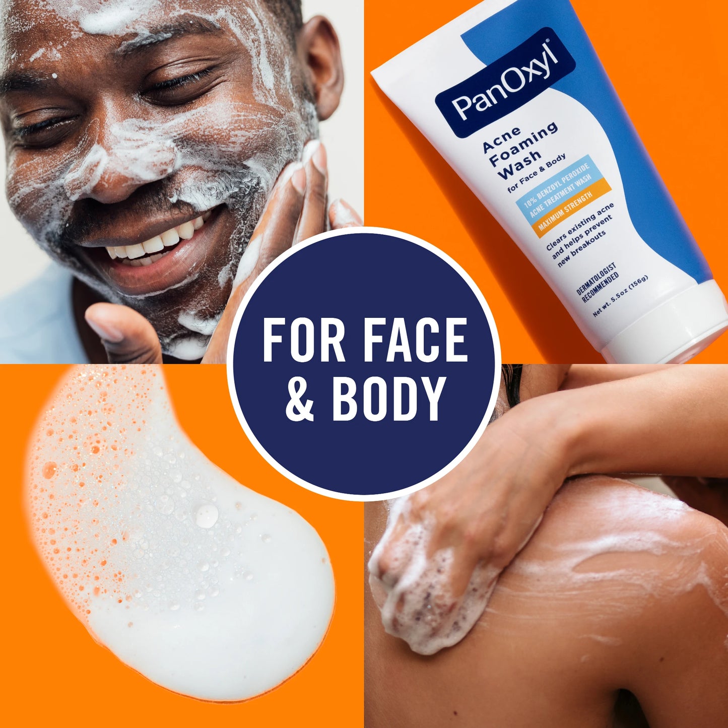 PanOxyl 10% Benzoyl Peroxide Acne Foaming Wash 156g | Acne Cleanser