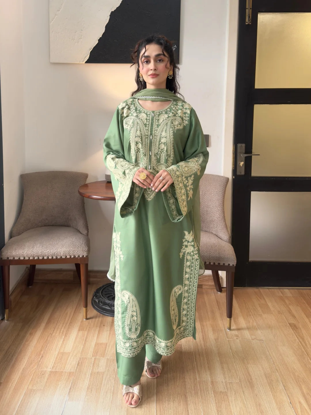 Pistachio Baby Embroidered 3 Piece