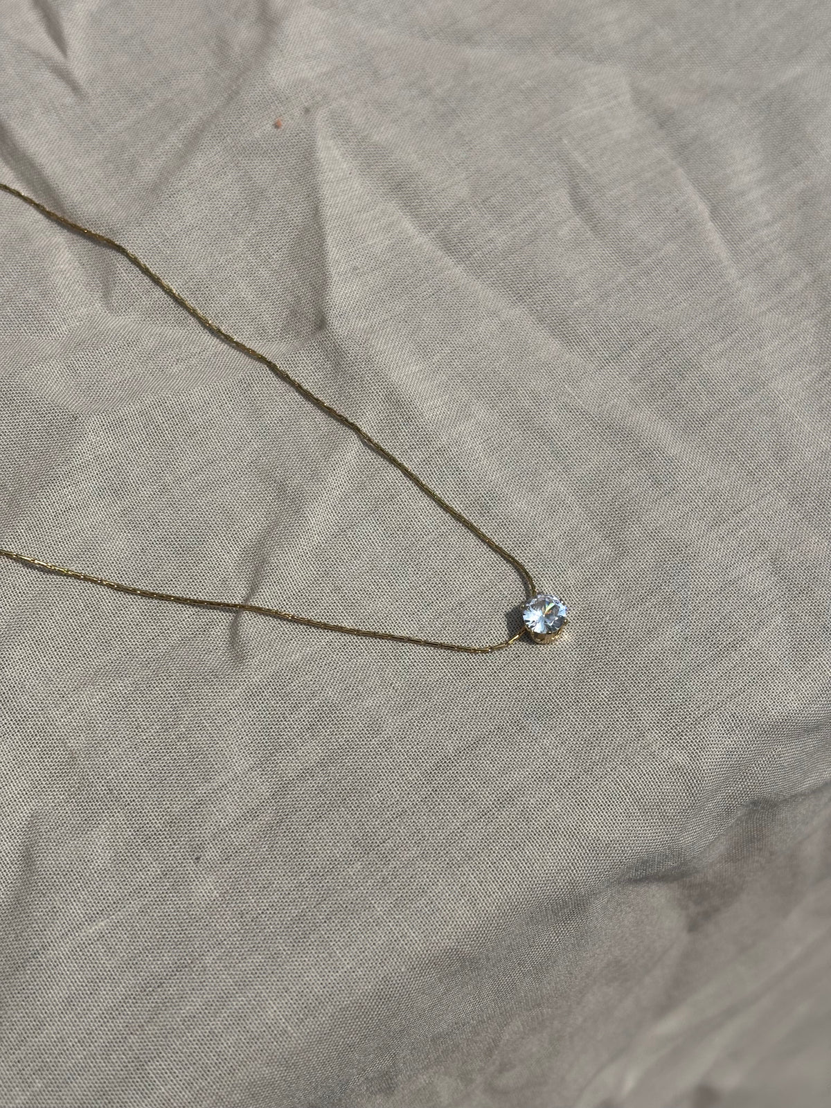 Dainty One Stone Pendant (Stainless Steel, Tarnish Free)