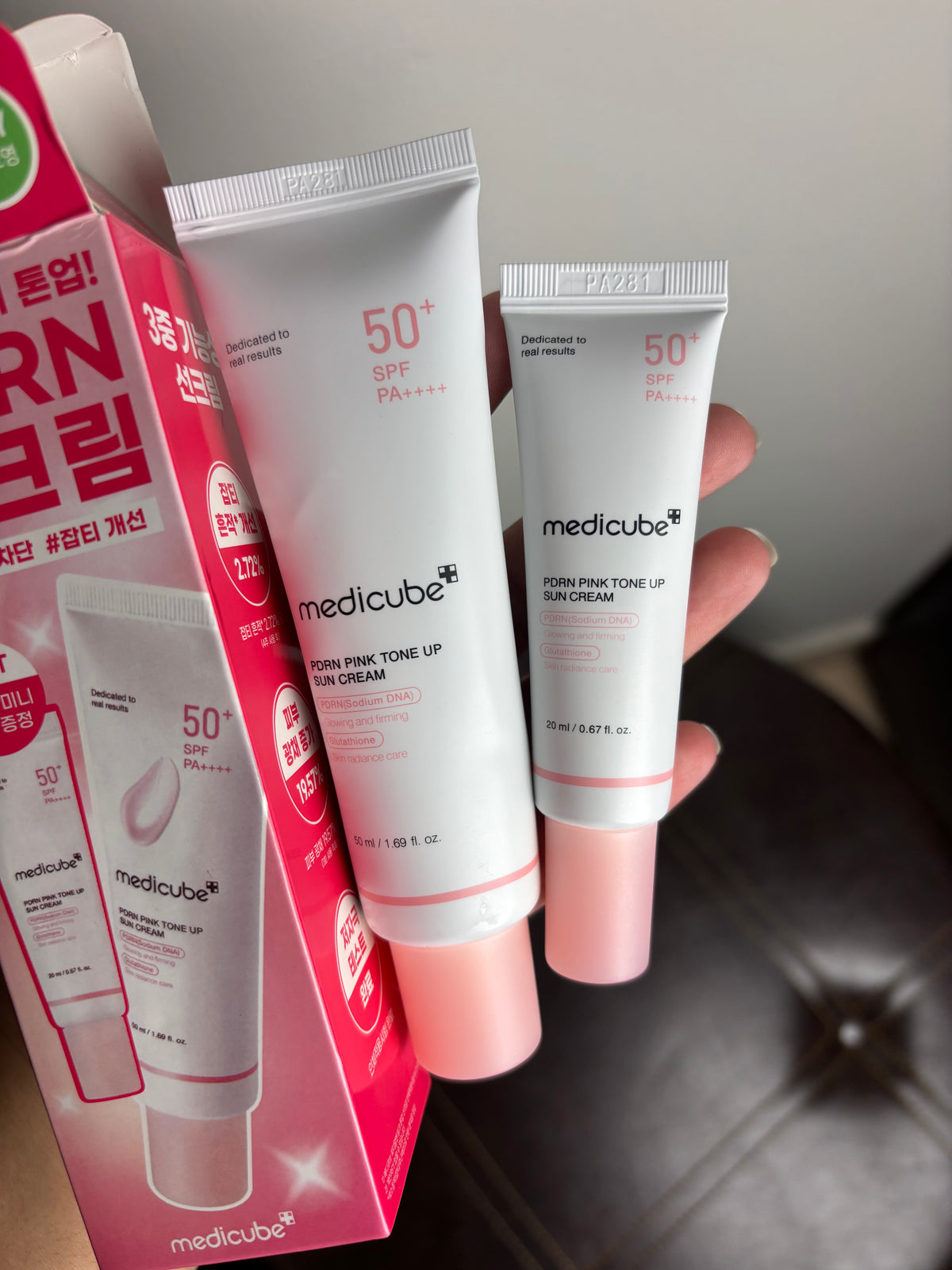 Medicube PDRN Pink Tone Up Sun Cream SPF 50+ PA++++ 50ml + 20ml | Korea