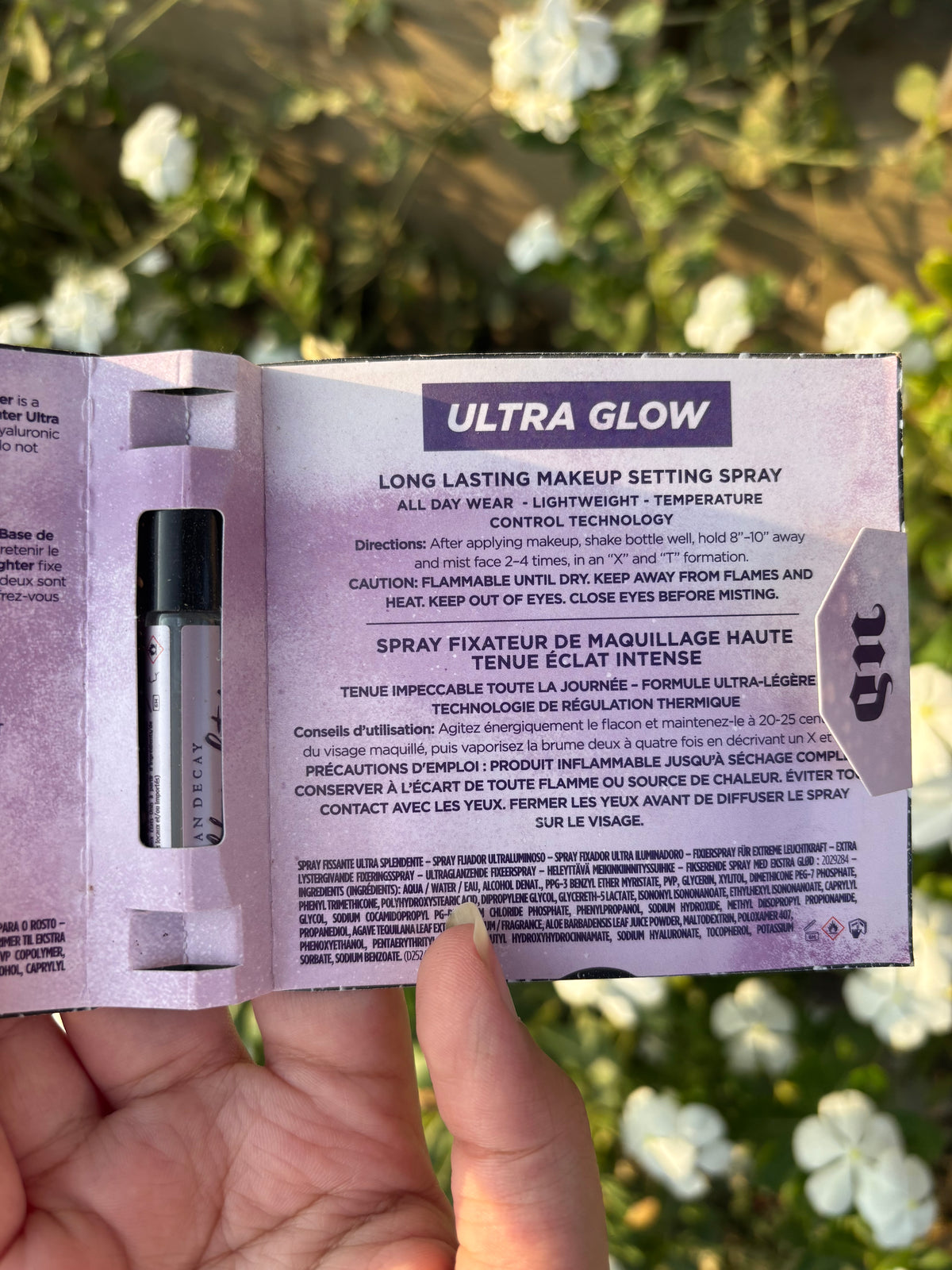 Urban Decay All Nighter Ultra Glow Long Lasting Makeup Setting Spray + Face Primer Dewy Foundation Grip Sample Size