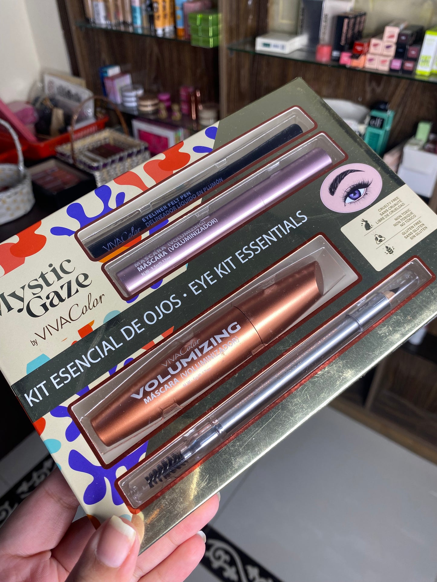 VivaColor Mystic Graze Eye Kit Essentials ( Masara, liner, spoolie, brow pencil)