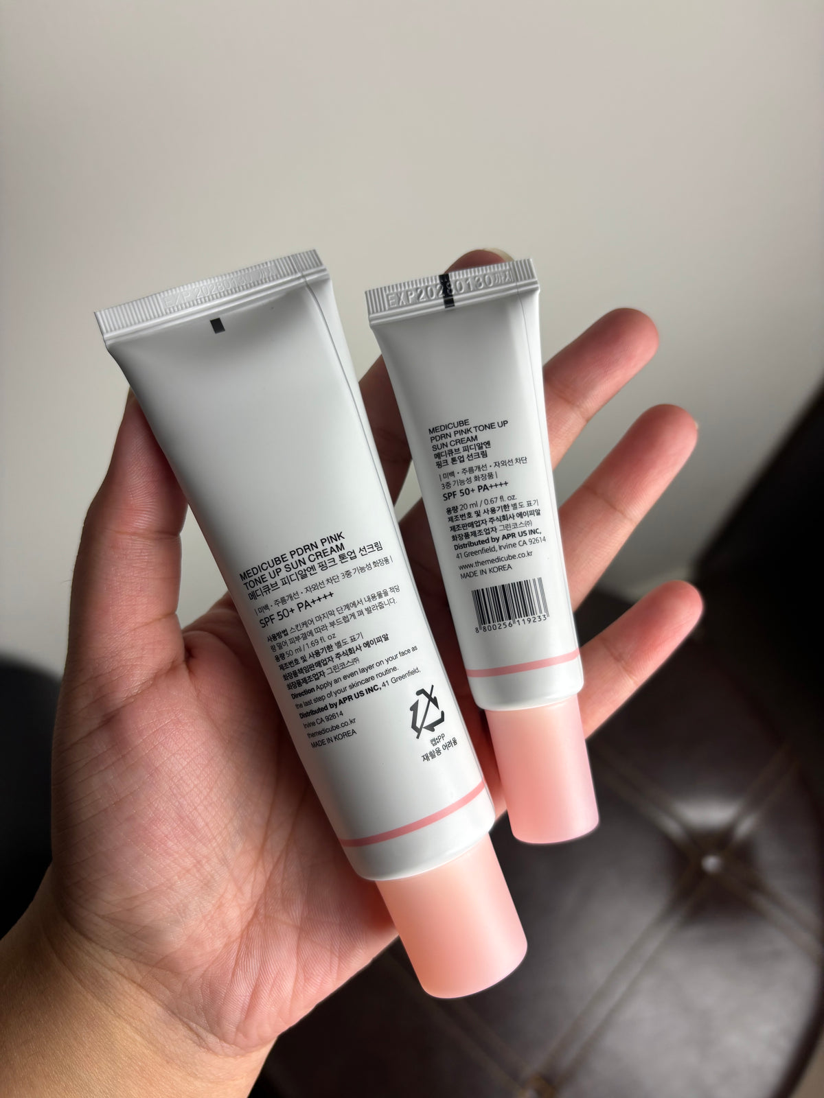 Medicube PDRN Pink Tone Up Sun Cream SPF 50+ PA++++ 50ml + 20ml | Korea