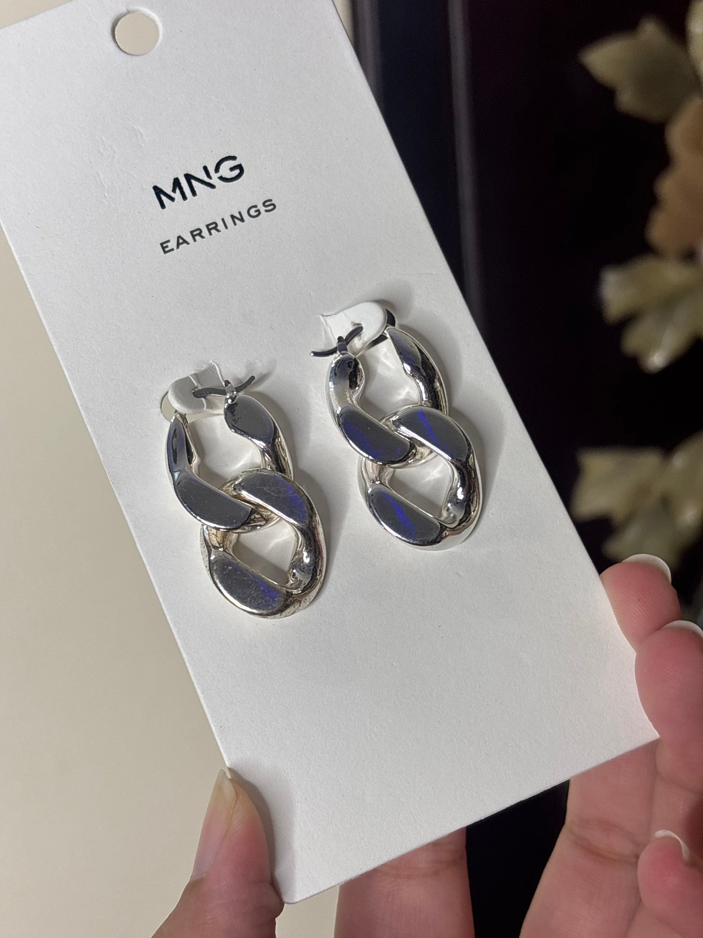 MNG Silver Chain Earrings