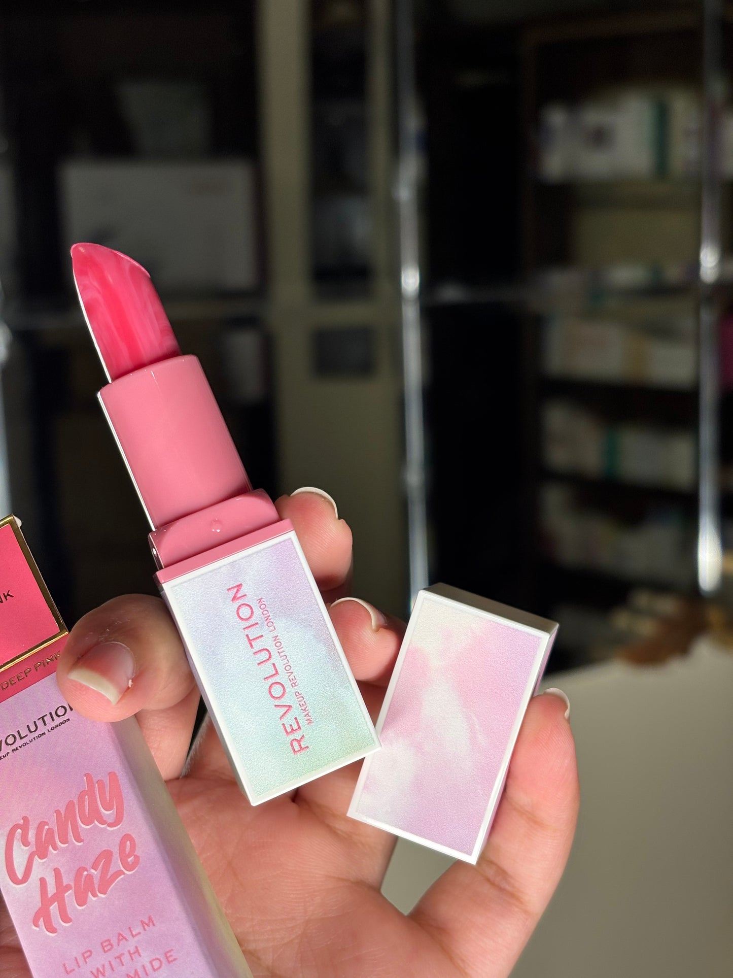 Revolution Candy Haze Lip Balm with Ceramide Shade Allure Deep Pink