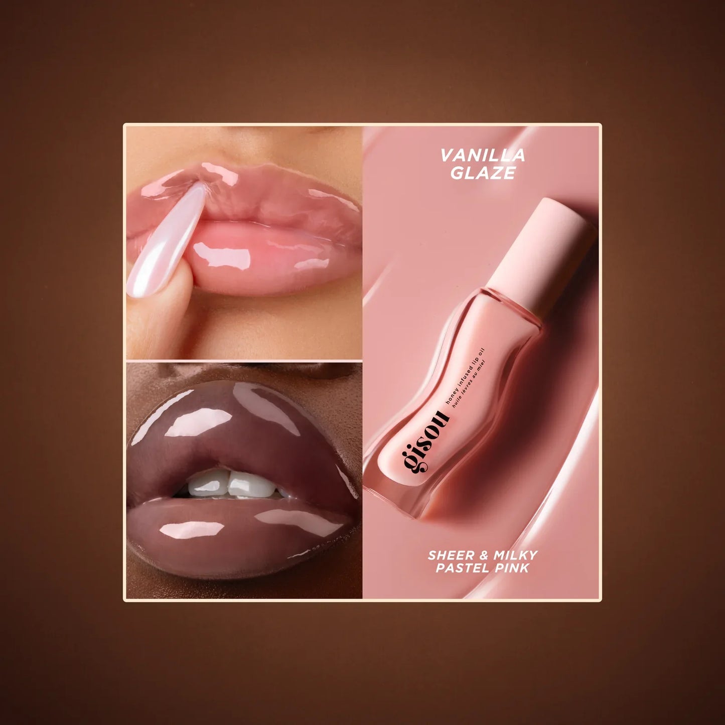 Gisou Glazed Lips | Vanilla Glaze, Sticky Toffee & Milky Mocha