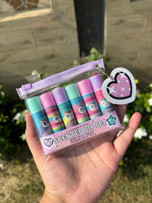 Simple Pleasures Scented Lip Balm Set (Unicorn Coloured)