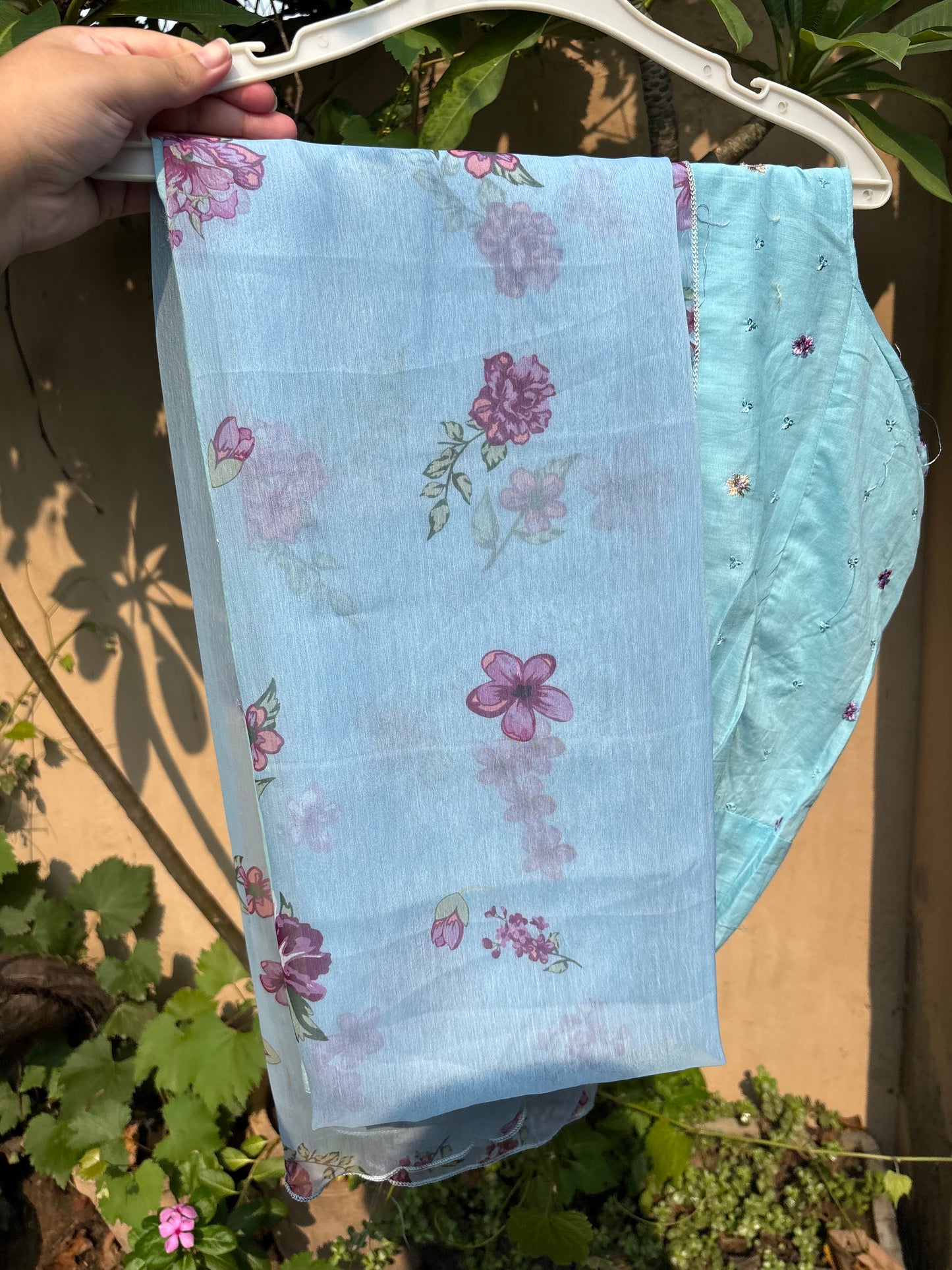 Aqua Embroidered 3 Piece