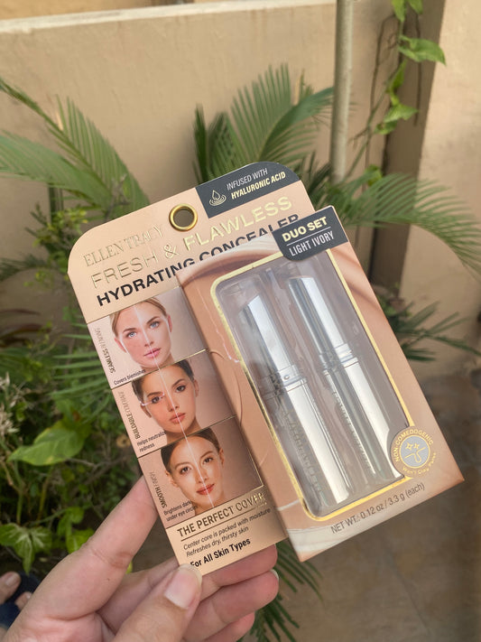 Ellen Tracy Fresh & Flawless Hydrating Concealer Duo Set in Shade Light Ivory