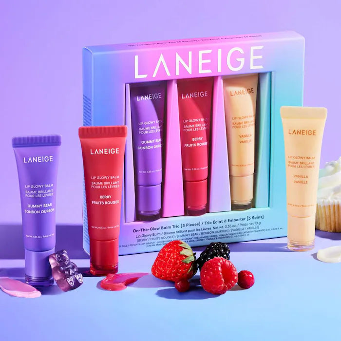 LANEIGE On-The-Glow Lip Balm Trio Set in Pakistan | Bling & Glow
