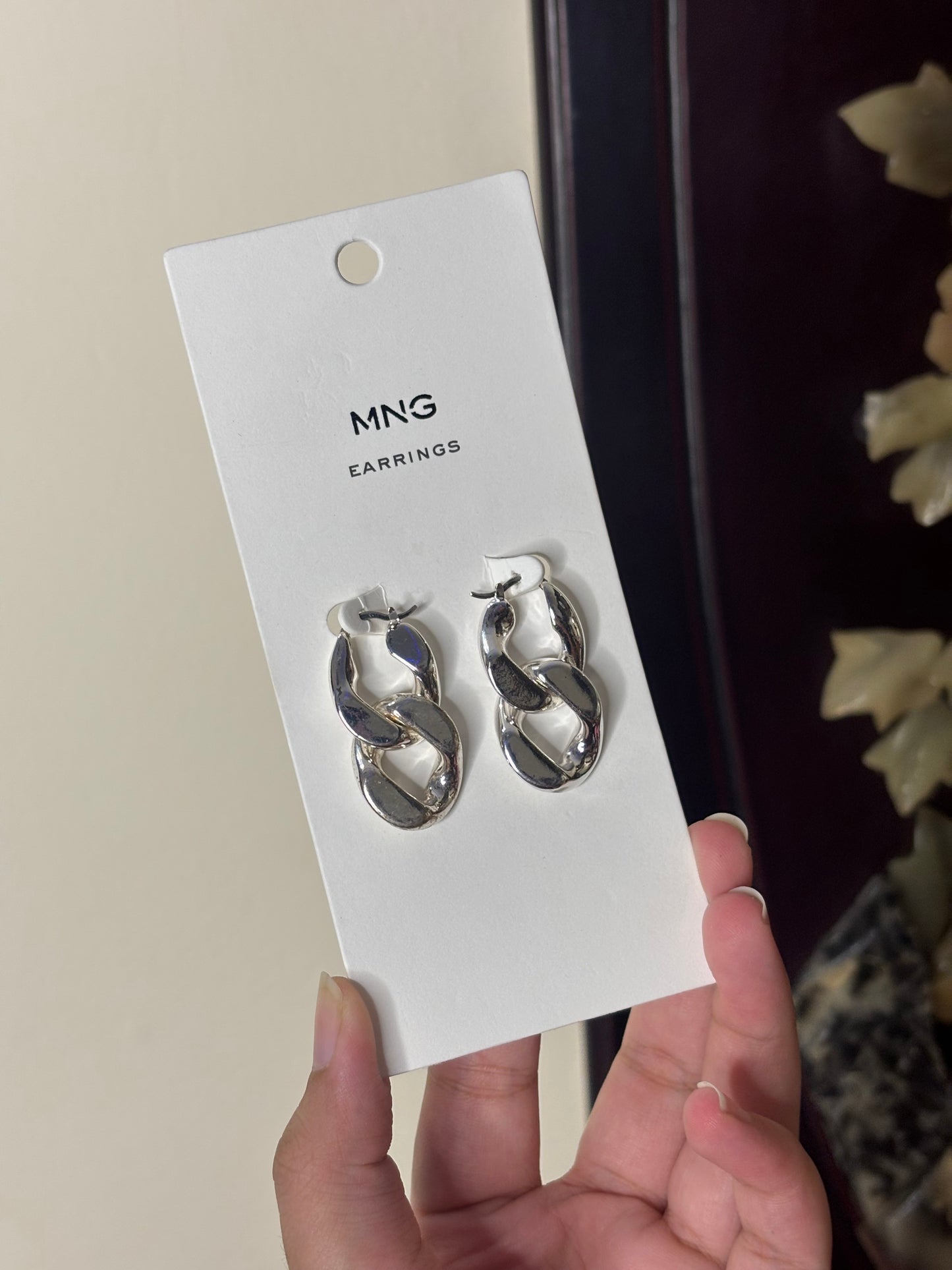 MNG Silver Chain Earrings