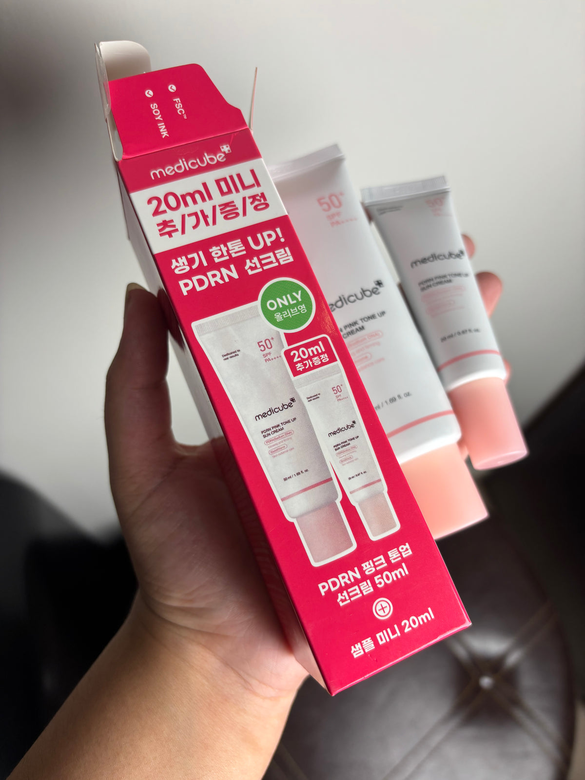 Medicube PDRN Pink Tone Up Sun Cream SPF 50+ PA++++ 50ml + 20ml | Korea
