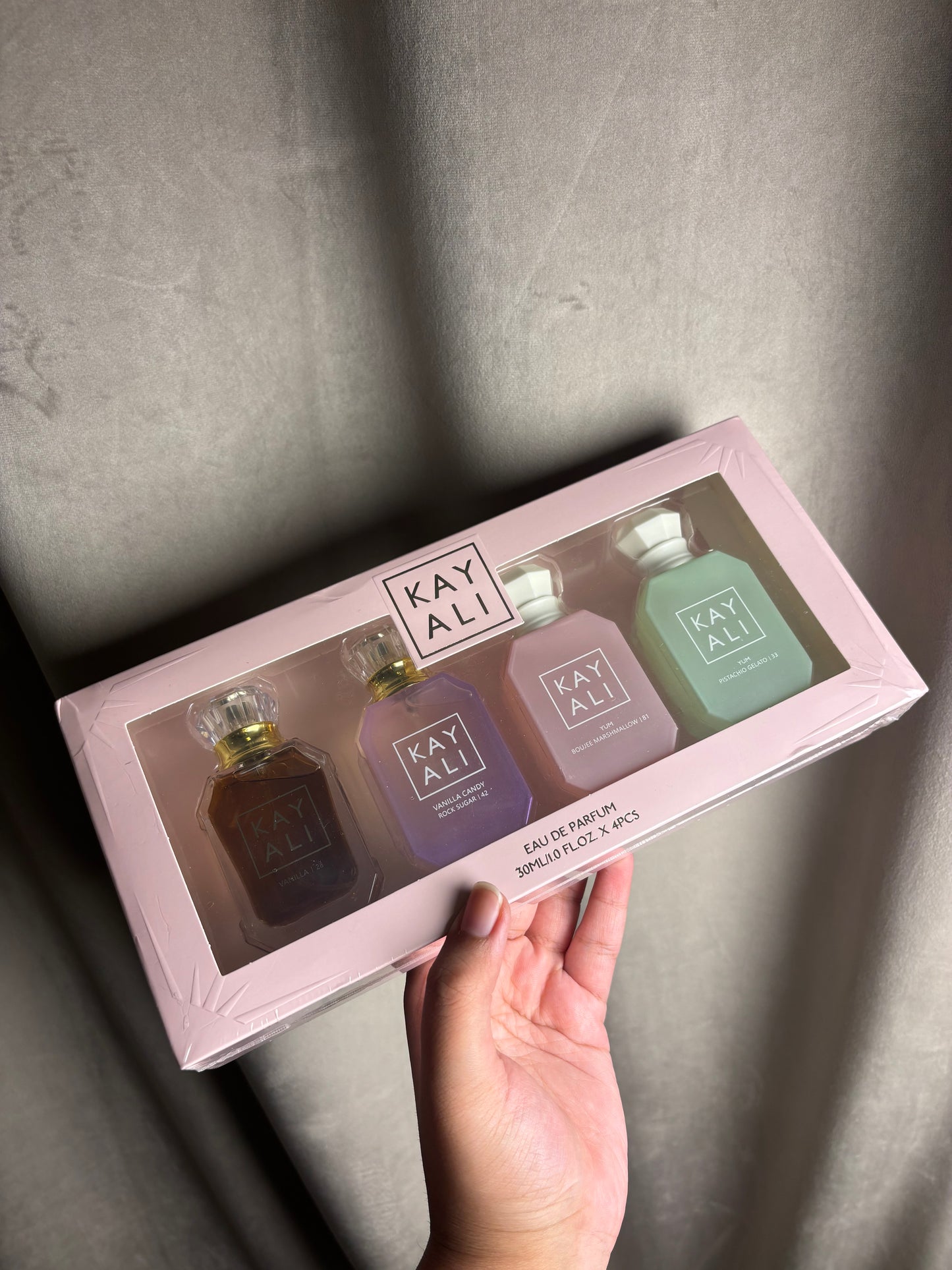 KAYALI Gift Set of 4 | Vanilla 28, Vanilla Candy, Yum Boujee Marshmallow & Yum Pistachio Gelato