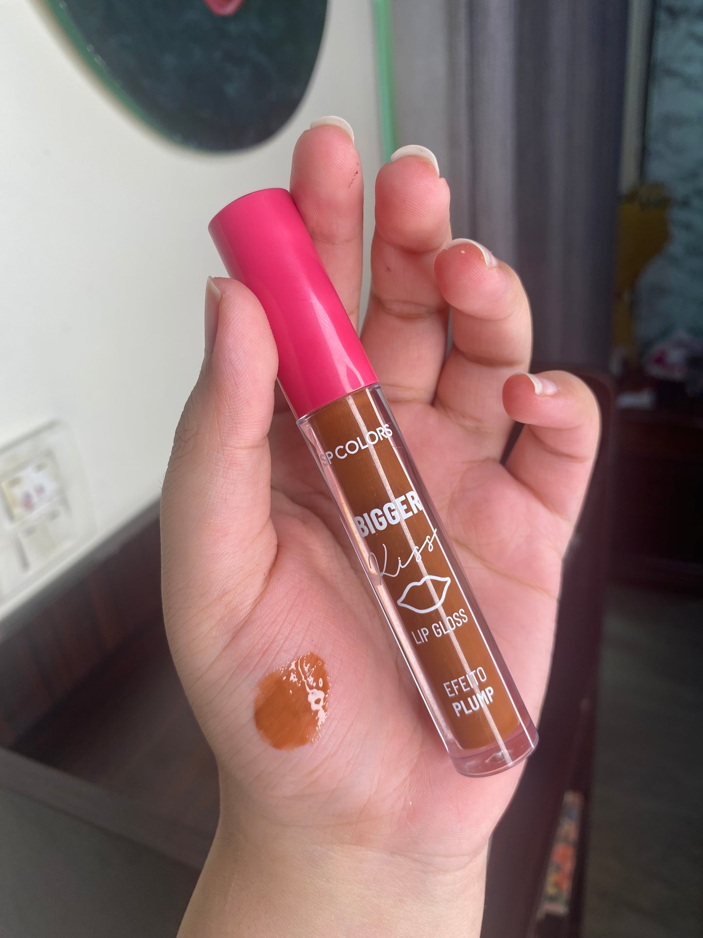 sp colors bigger kiss plumping brown lipgloss