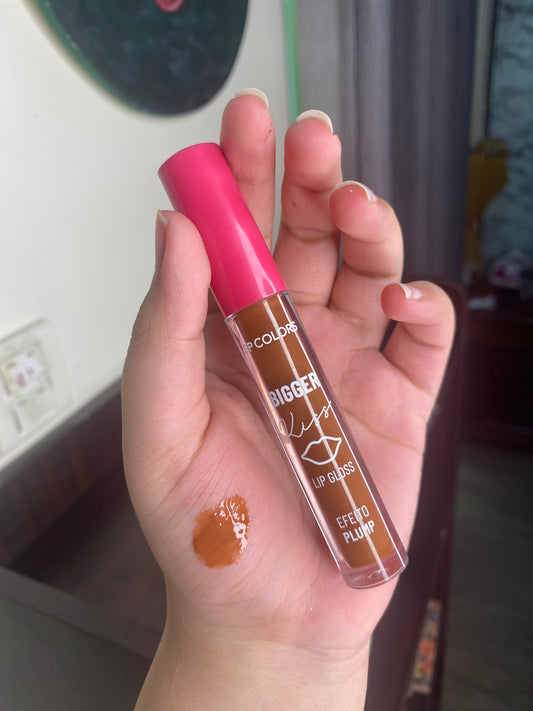 sp colors bigger kiss plumping brown lipgloss