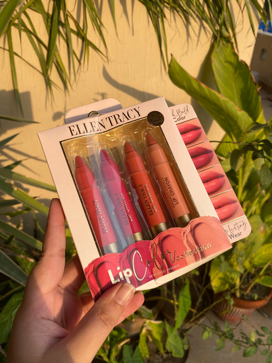 Ellen Tracy Pack of 4 Lip Crayons Pinks and Reds