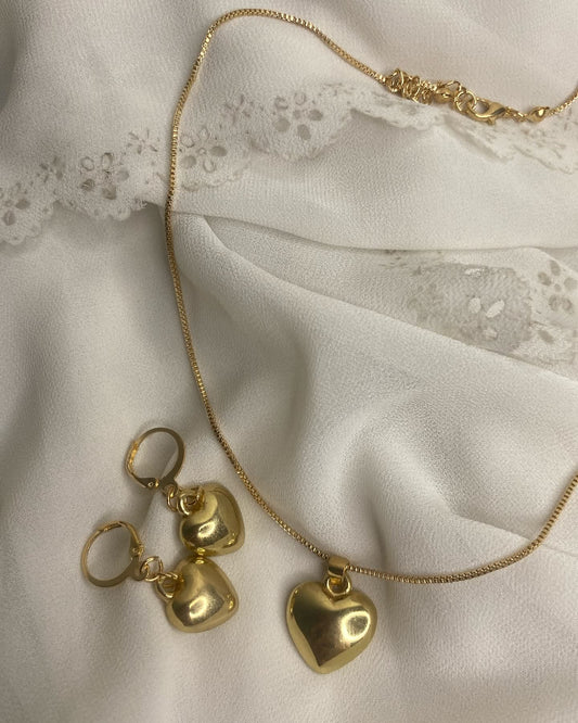 Heart Earrings And Pendant set