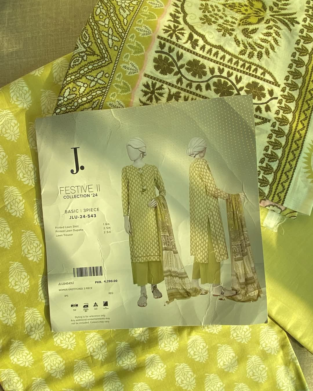 J. Lawn 3 Piece Unstitched