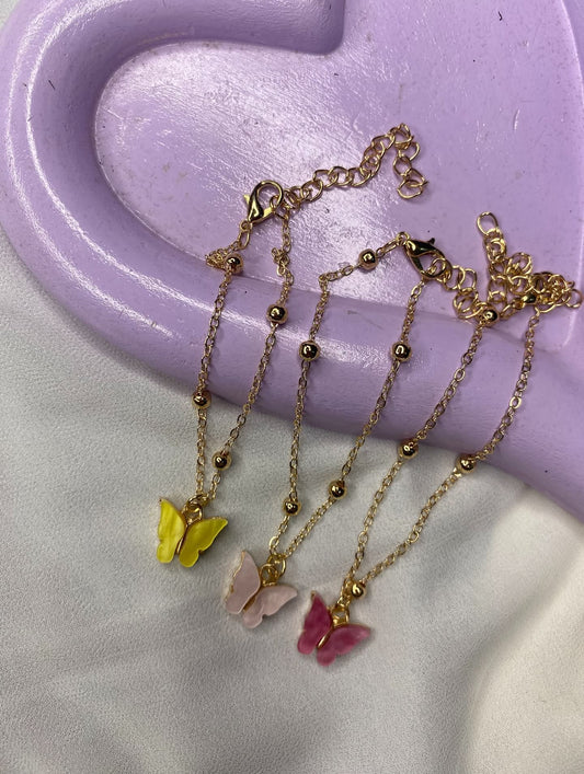 Set of 3 butterfly bracelets