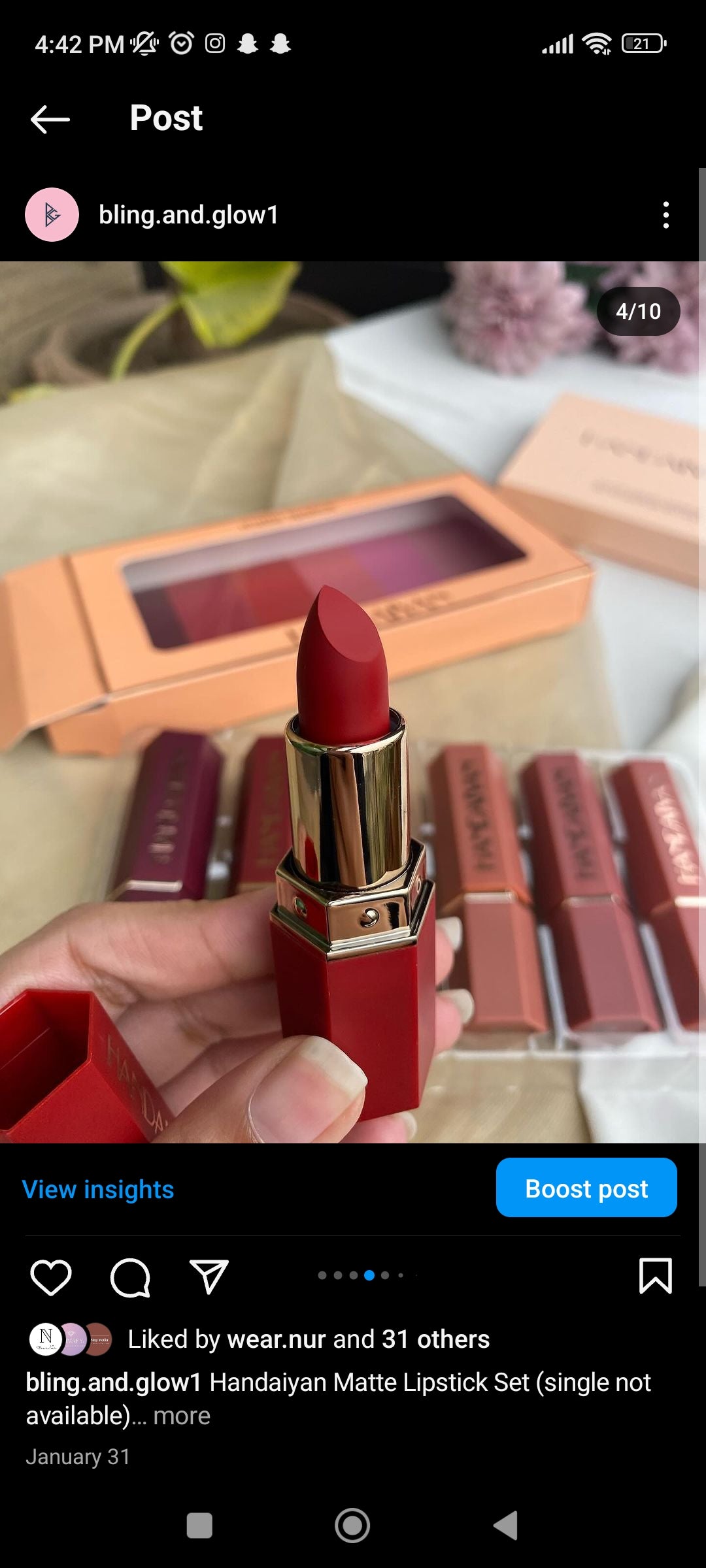 Handaiyan matte bullet lipstick set