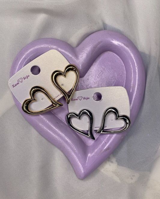 Heart outline earrings
