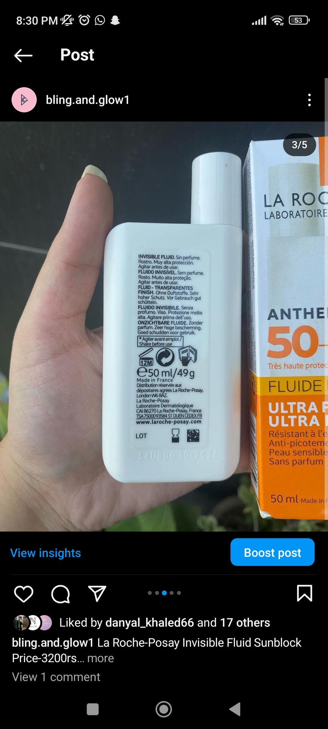 La Roche-Posay Invisible Fluid Sunblock