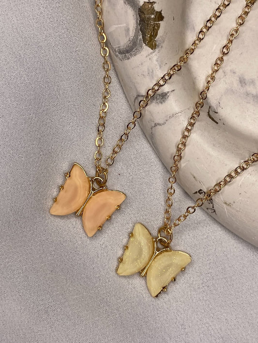 Set of 2 butterfly pendants