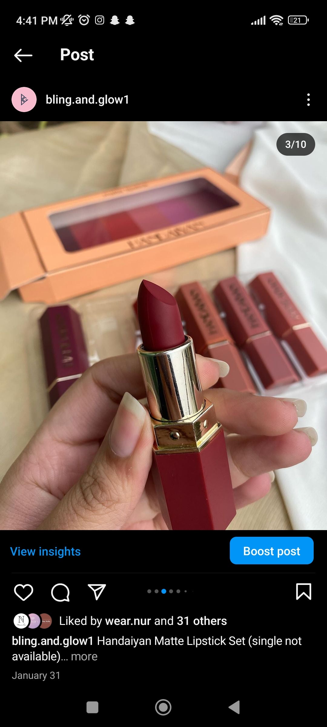 Handaiyan matte bullet lipstick set