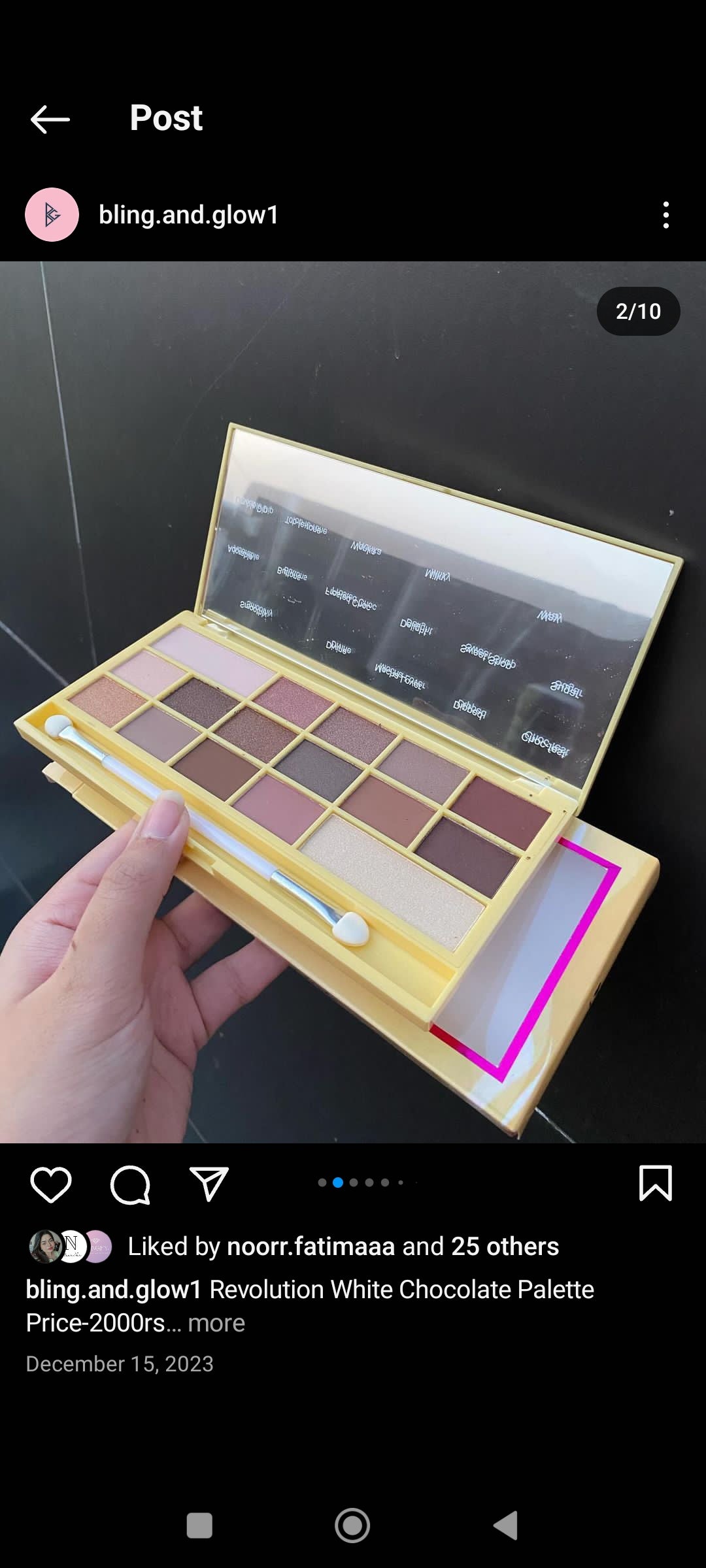 Makeup Revolution white chocolate eyeshadow palette